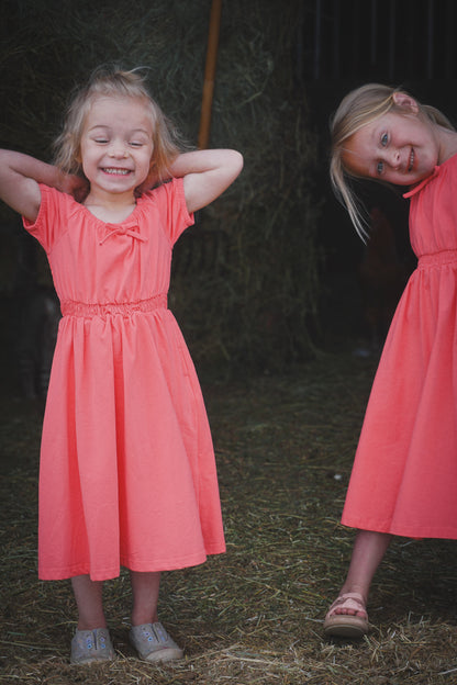 Classic Coral ~ Mini Folklore Dress