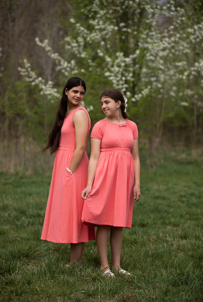 Classic Coral ~ Mini Folklore Dress