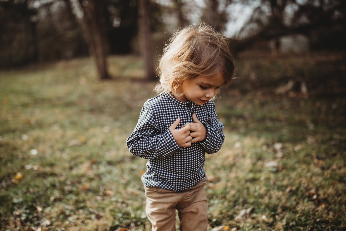 Graphite Gingham ~ Lionheart Henley