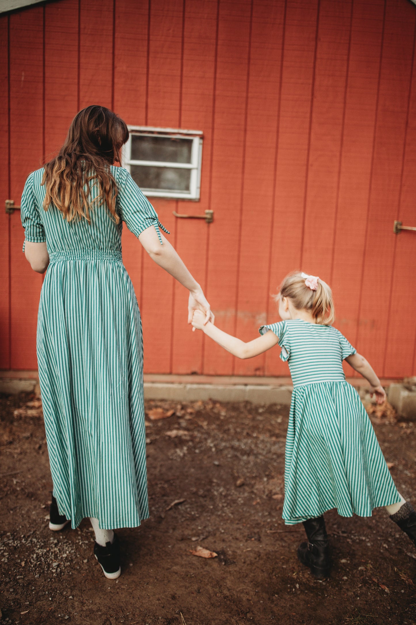 Yuletide Pinstripes ~ Fairy-twirl Dress