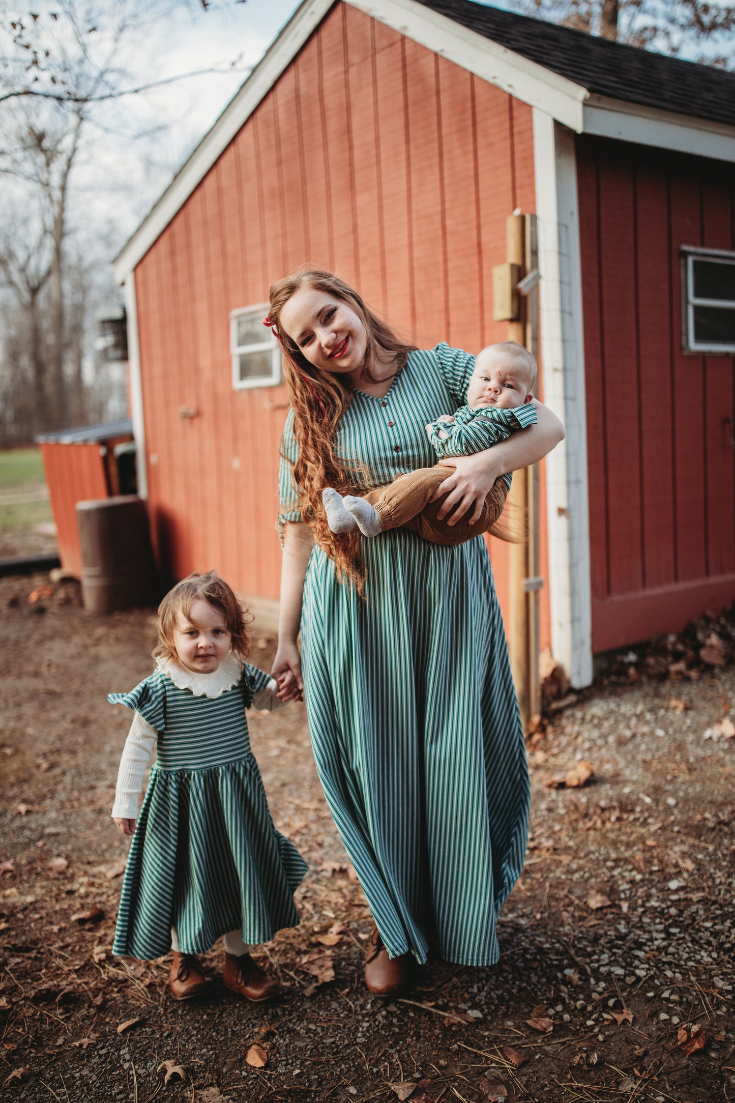 Yuletide Pinstripes ~ Rowena Maxi