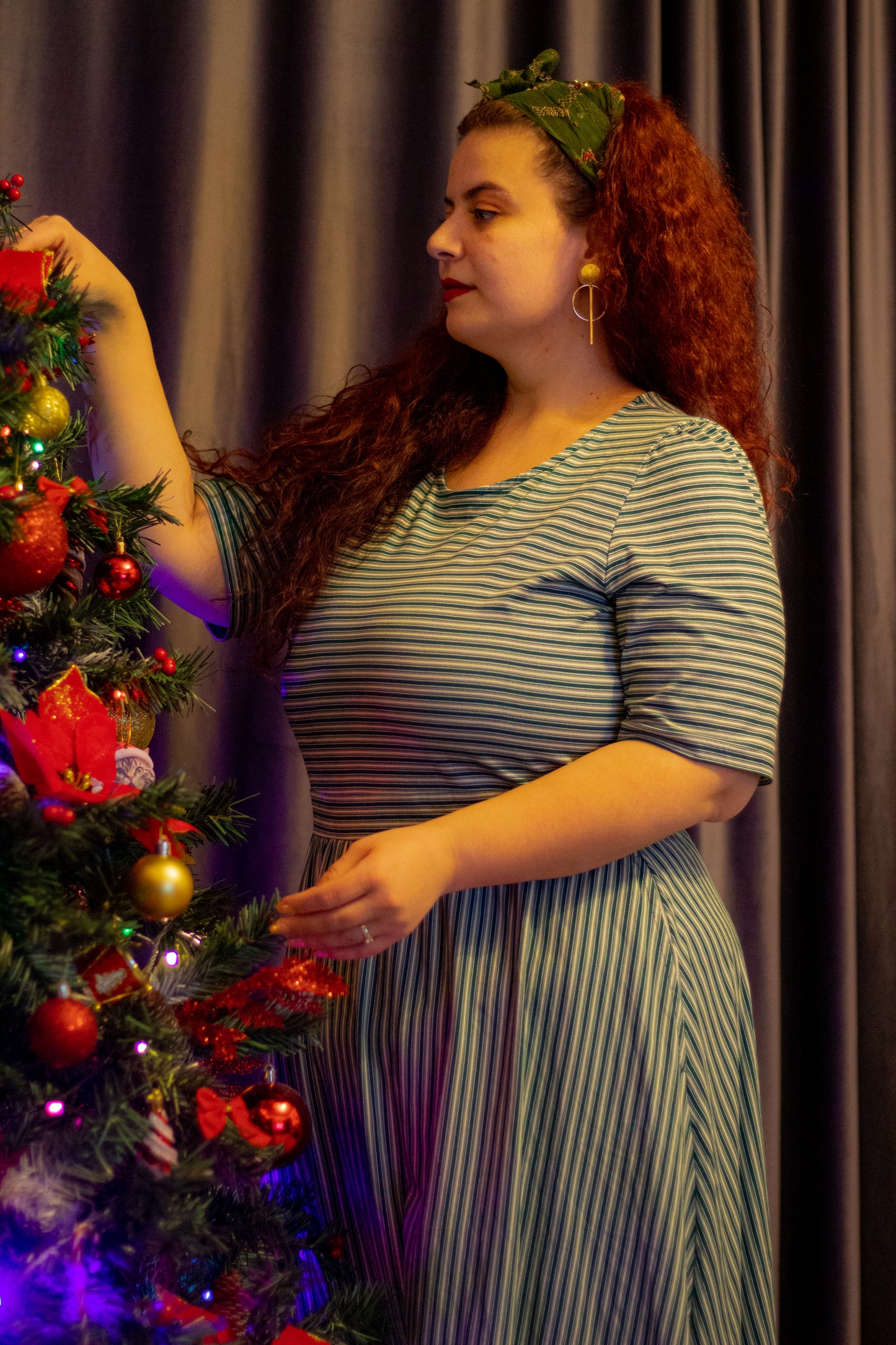 Yuletide Pinstripes ~ Everyday Dress