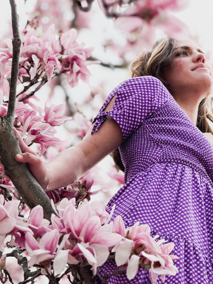 Morning Glory Gingham ~ Nightingale Dress