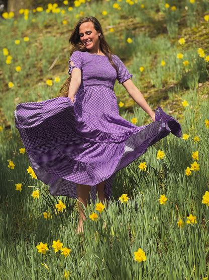 Morning Glory Gingham ~ Nightingale Dress