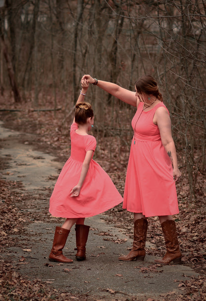 Classic Coral ~ Mini Folklore Dress