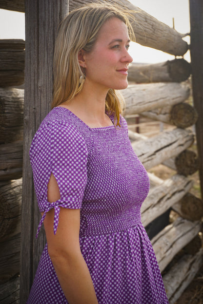 Morning Glory Gingham ~ Nightingale Dress