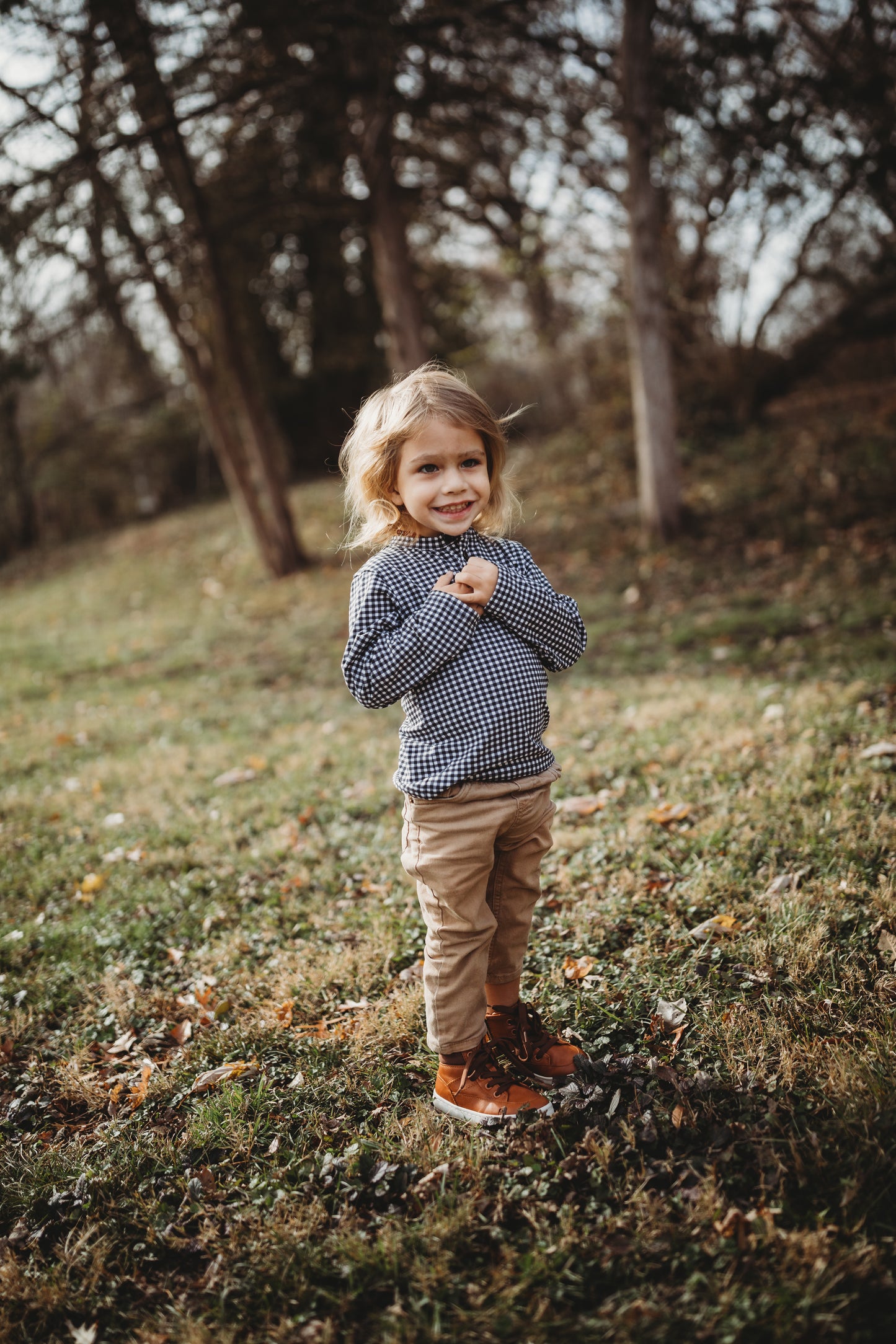 Graphite Gingham ~ Lionheart Henley