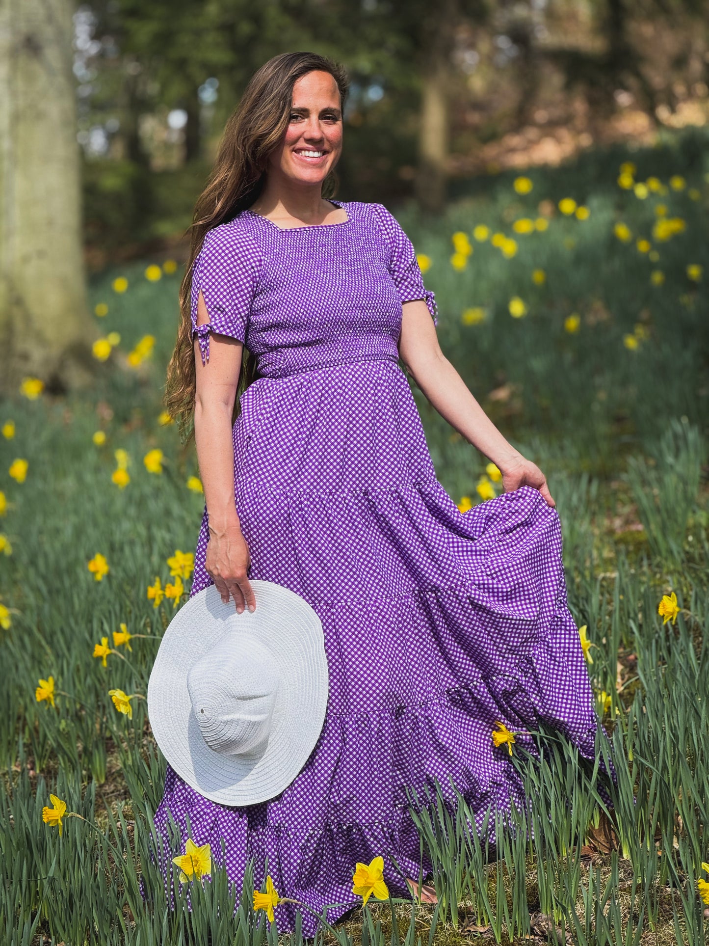Morning Glory Gingham ~ Nightingale Dress