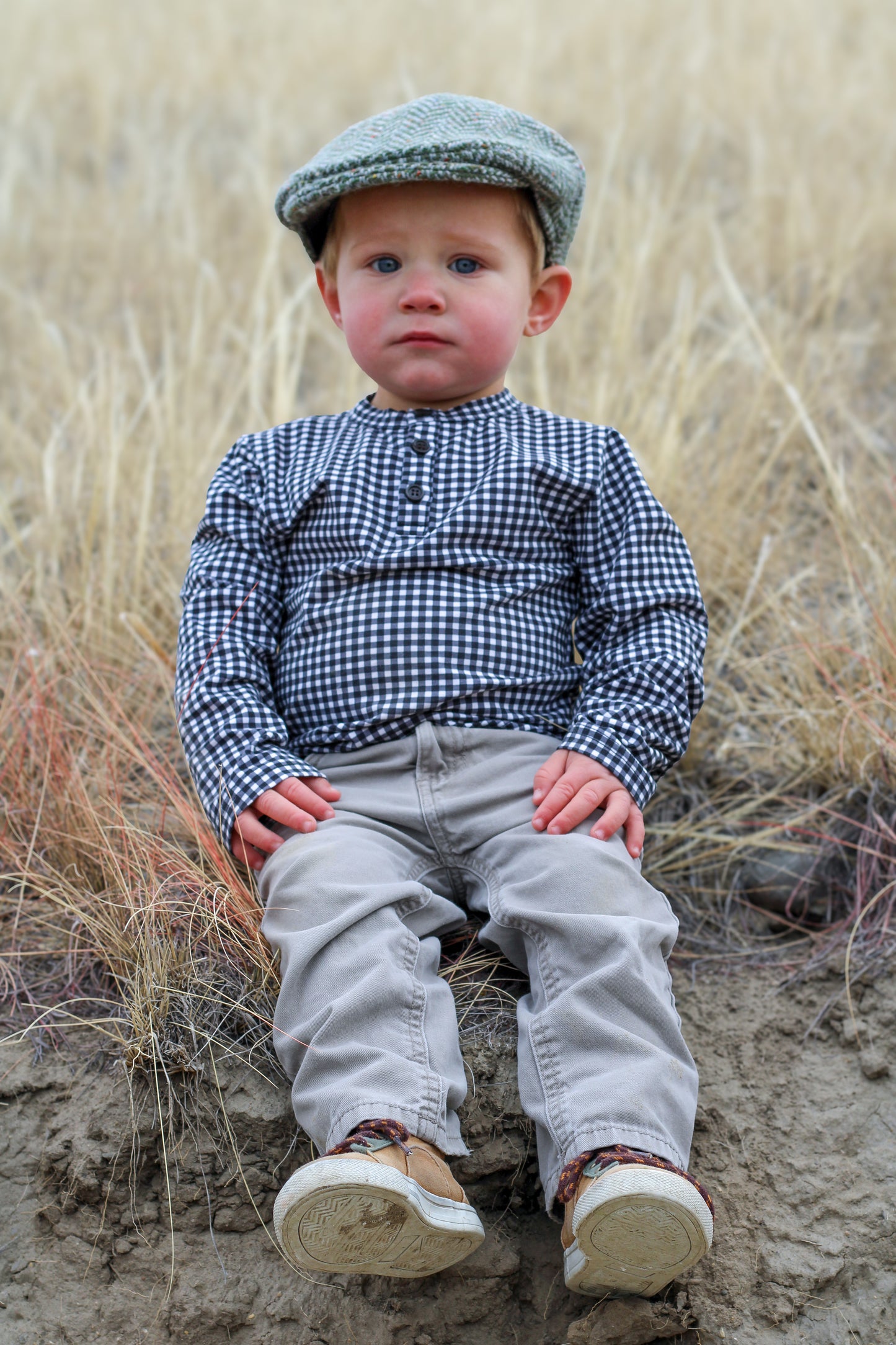 Graphite Gingham ~ Lionheart Henley