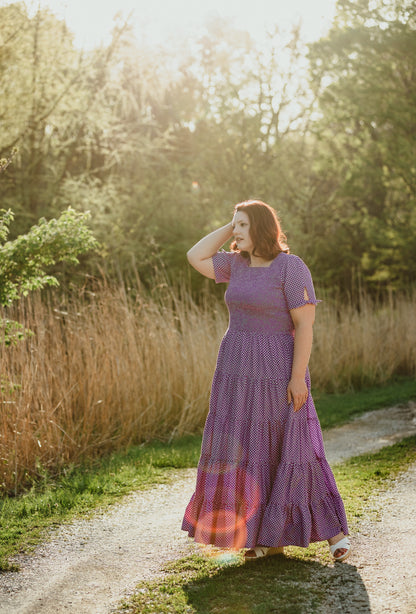 Morning Glory Gingham ~ Nightingale Dress
