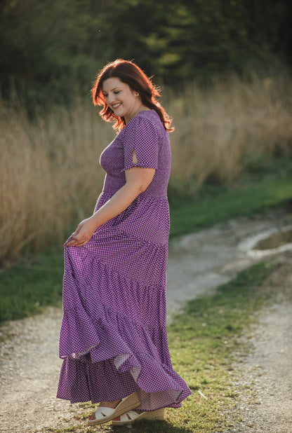 Morning Glory Gingham ~ Nightingale Dress