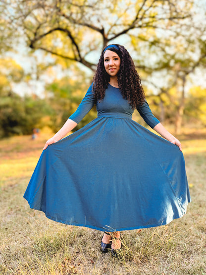 Indigo Lattice ~ Faye Dress