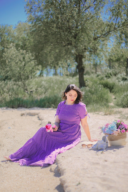 Morning Glory Gingham ~ Nightingale Dress