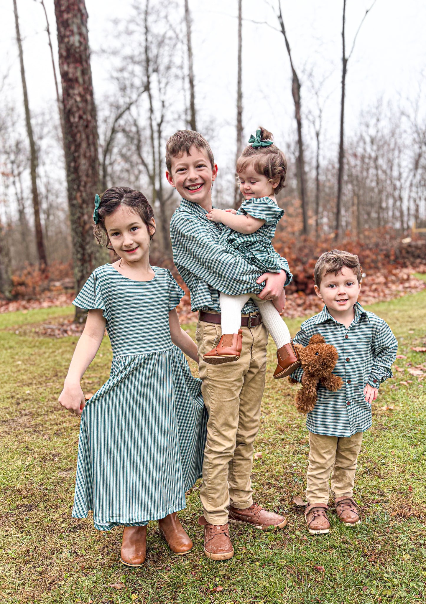 Yuletide Pinstripes ~ Fairy-twirl Dress