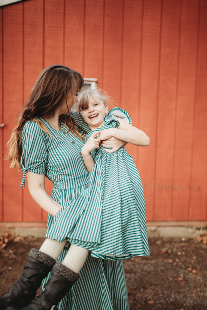 Yuletide Pinstripes ~ Fairy-twirl Dress