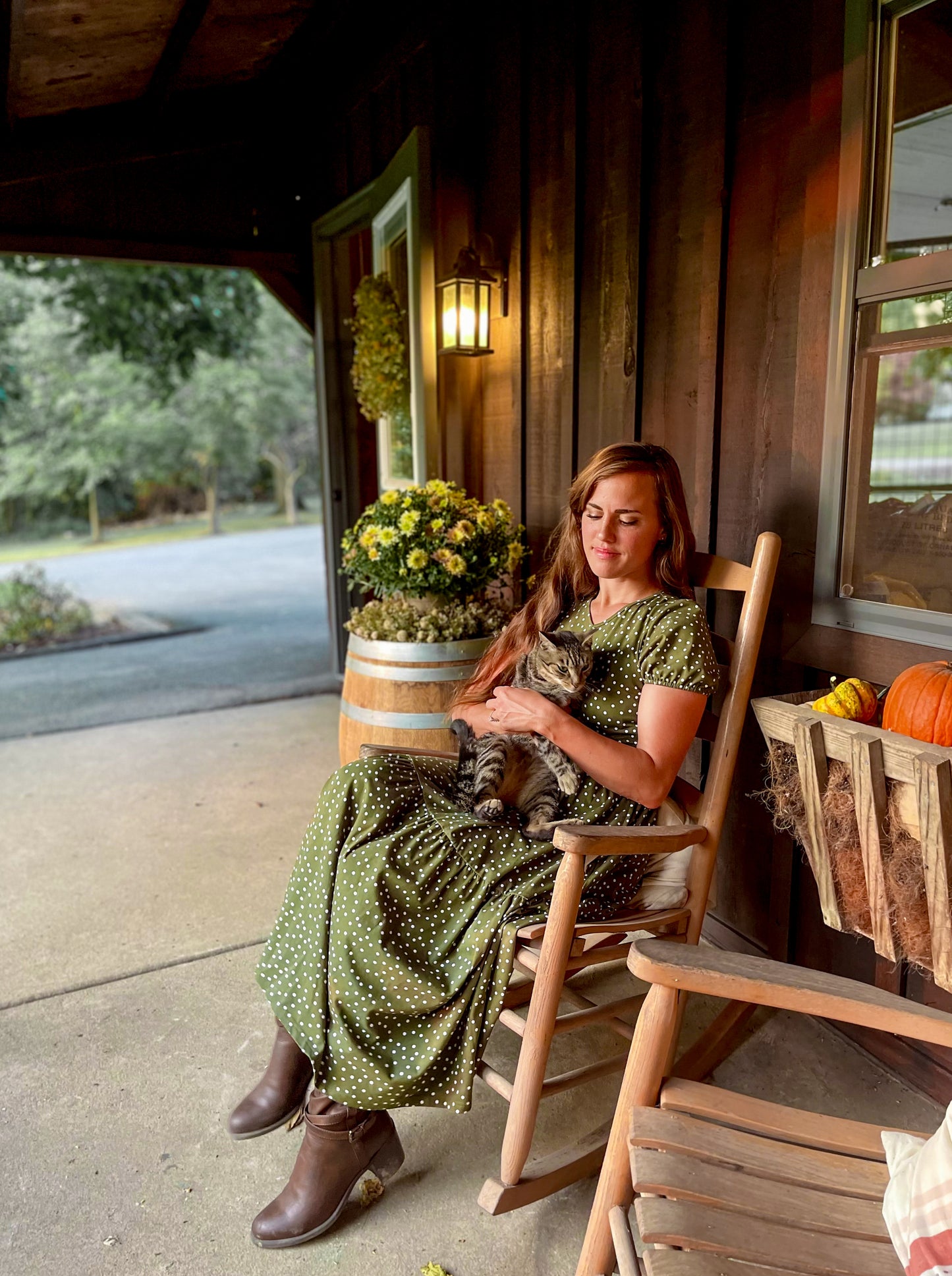 Olive Dots ~ Storybook Dress