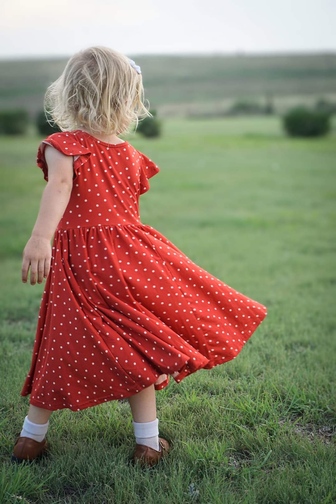 Persimmon Dots ~ Fairy-twirl Dress