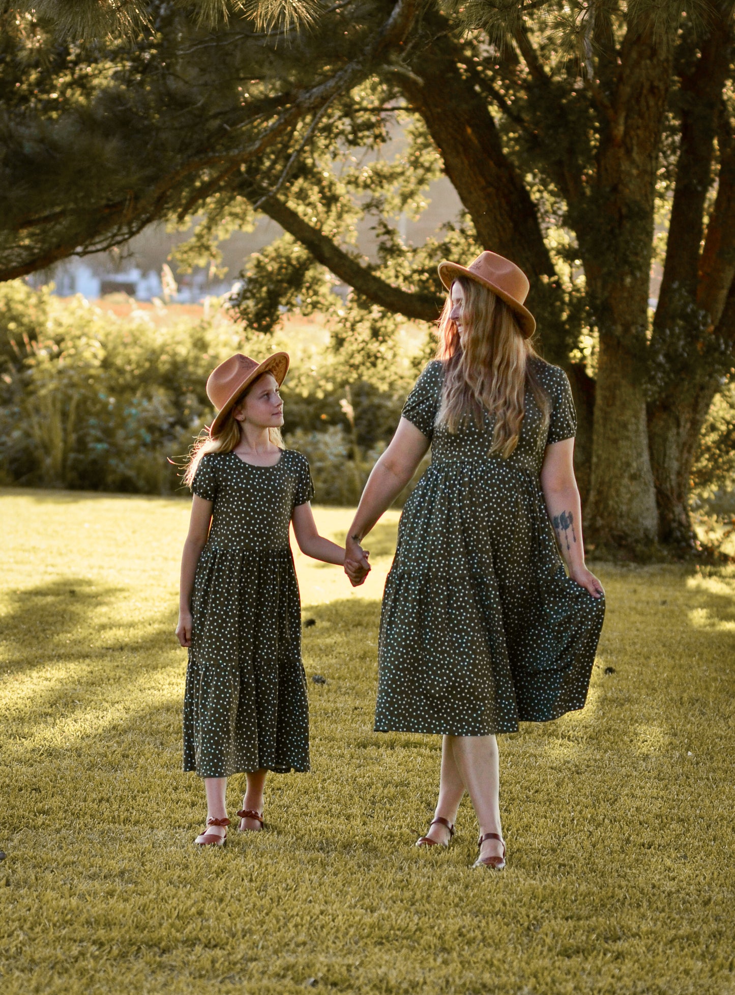 Olive Dots ~ Storybook Dress