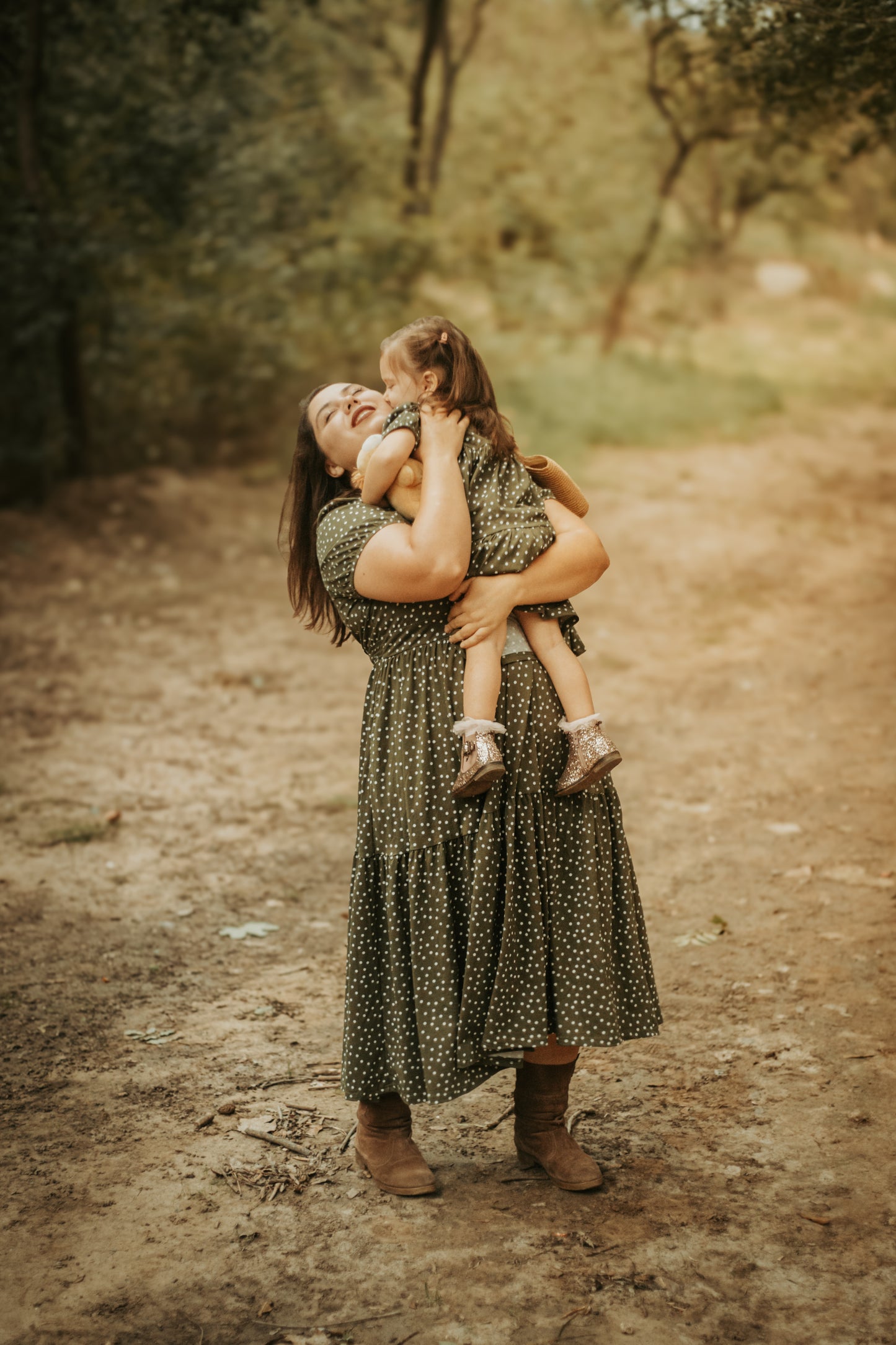 Olive Dots ~ Storybook Dress