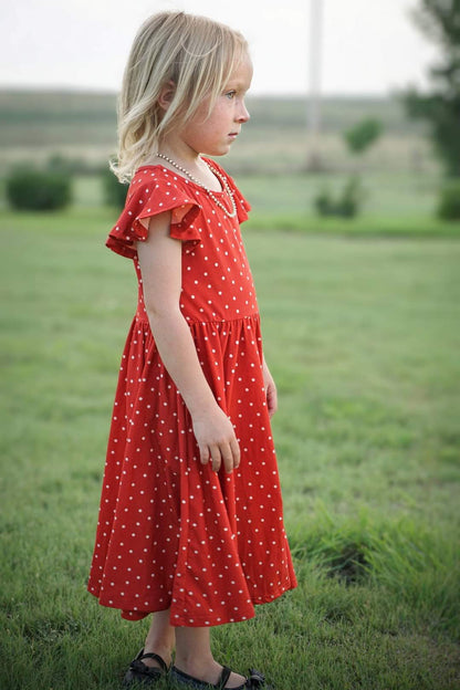 Persimmon Dots ~ Fairy-twirl Dress