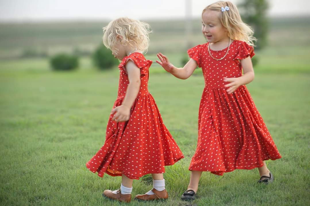 Persimmon Dots ~ Fairy-twirl Dress