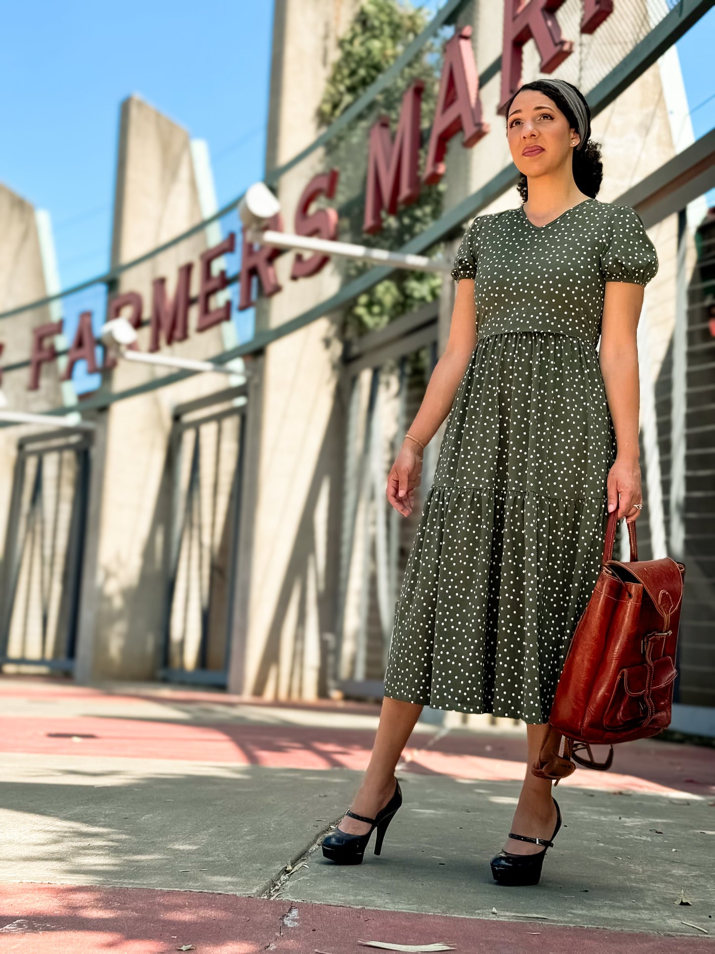 Olive Dots ~ Storybook Dress