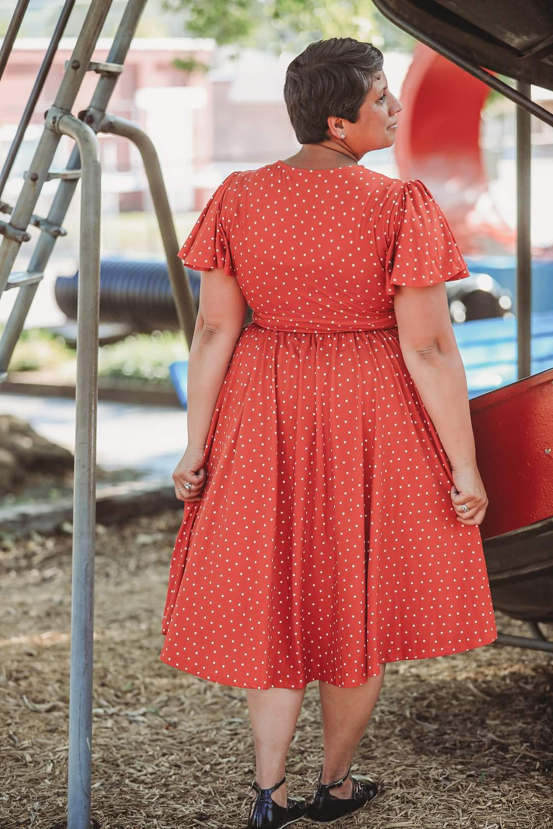 Persimmon Dots ~ Faye Dress