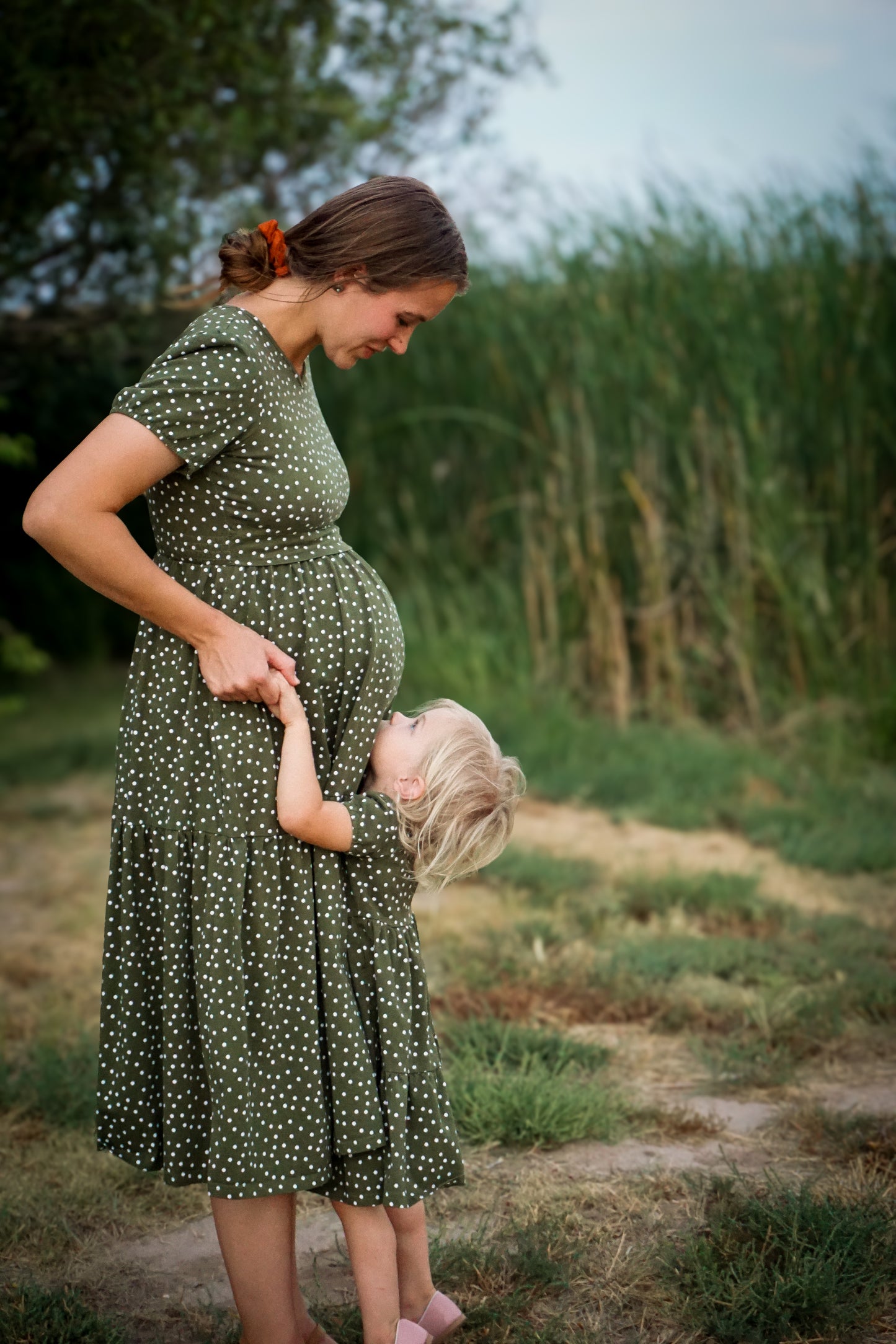 Olive Dots ~ Storybook Dress