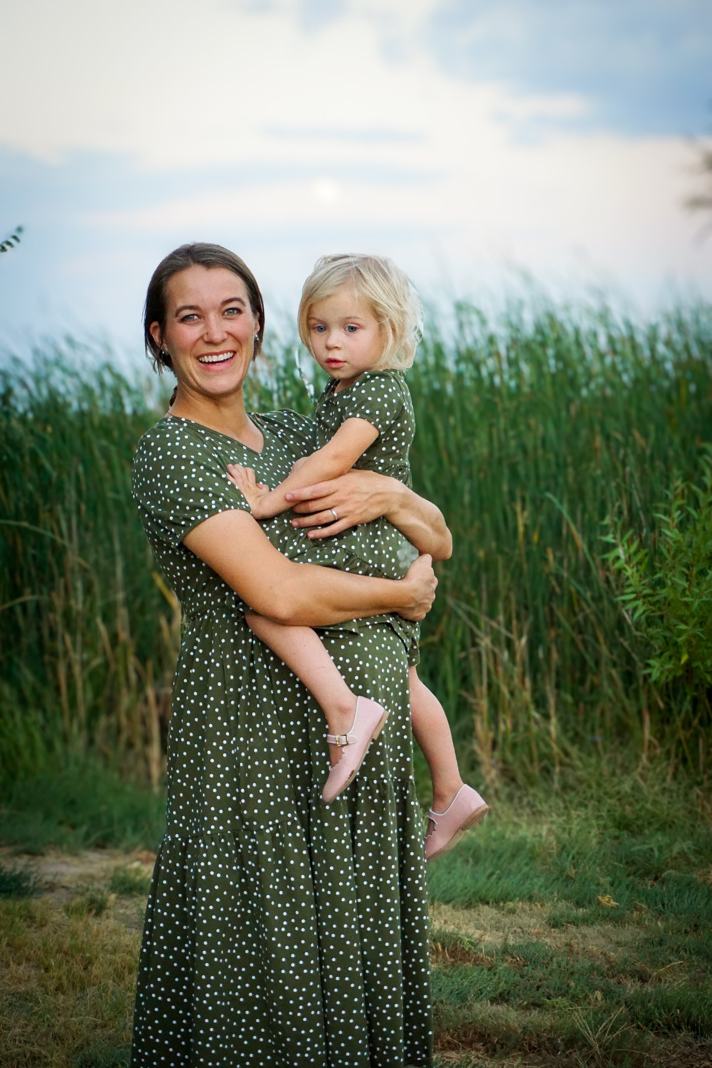 Olive Dots ~ Storybook Dress