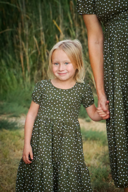 Olive Dots ~ Novella Dress