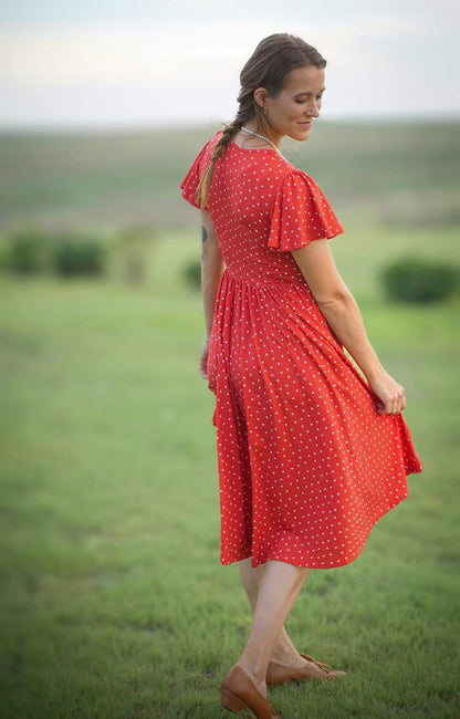 Persimmon Dots ~ Faye Dress