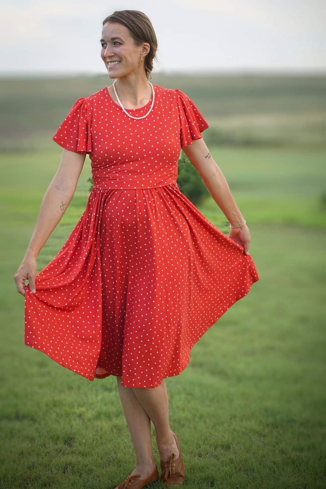 Persimmon Dots ~ Faye Dress