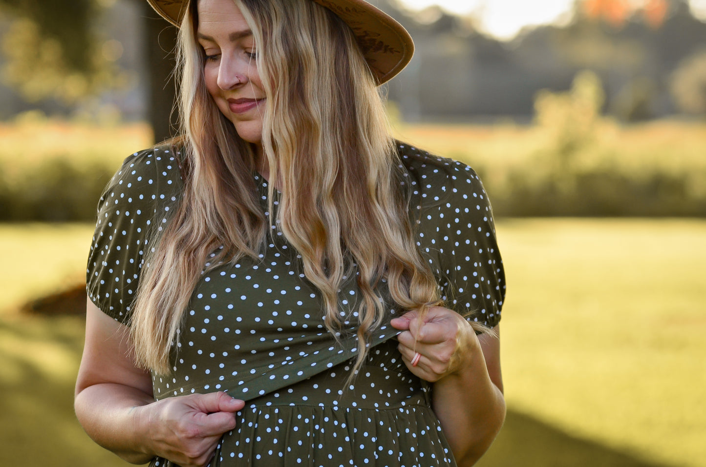 Olive Dots ~ Storybook Dress