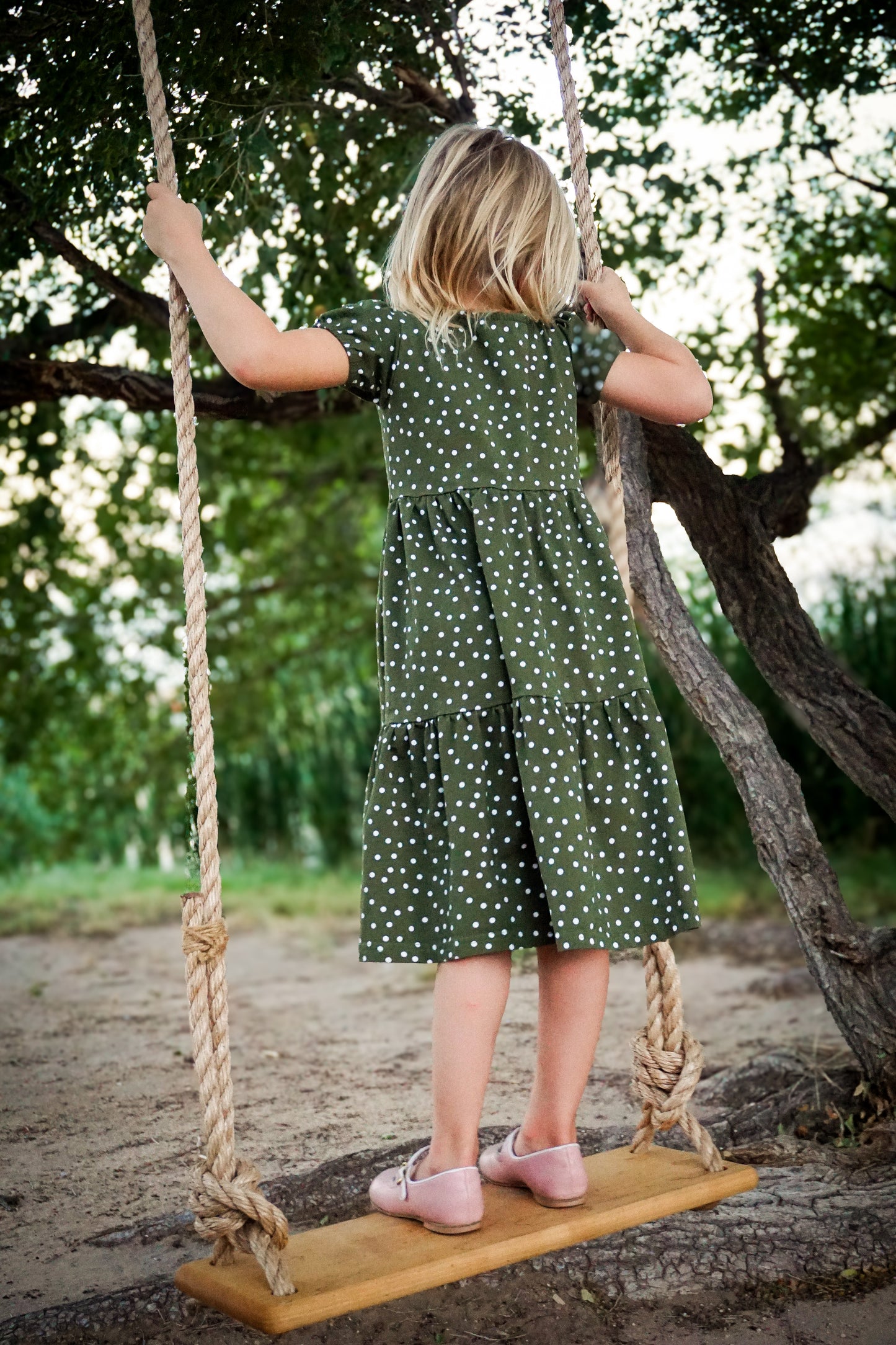 Olive Dots ~ Novella Dress