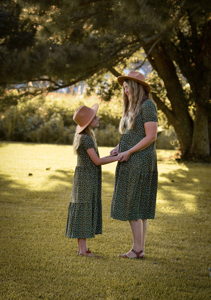 Olive Dots ~ Novella Dress