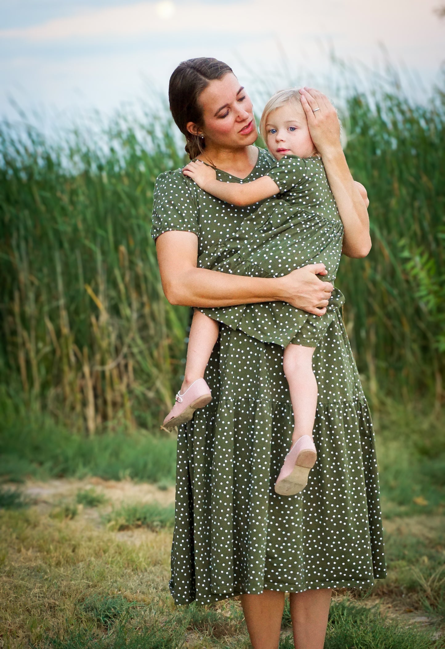 Olive Dots ~ Novella Dress