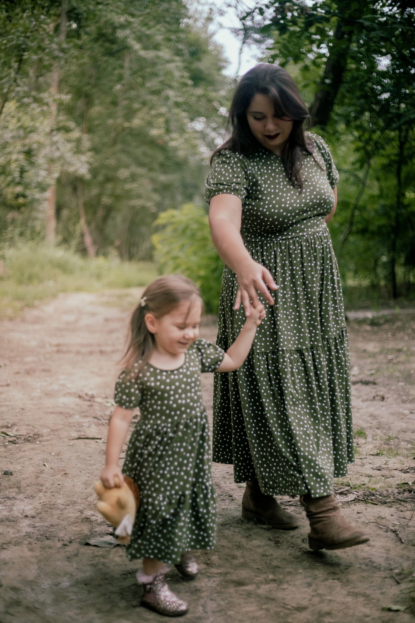 Olive Dots ~ Novella Dress