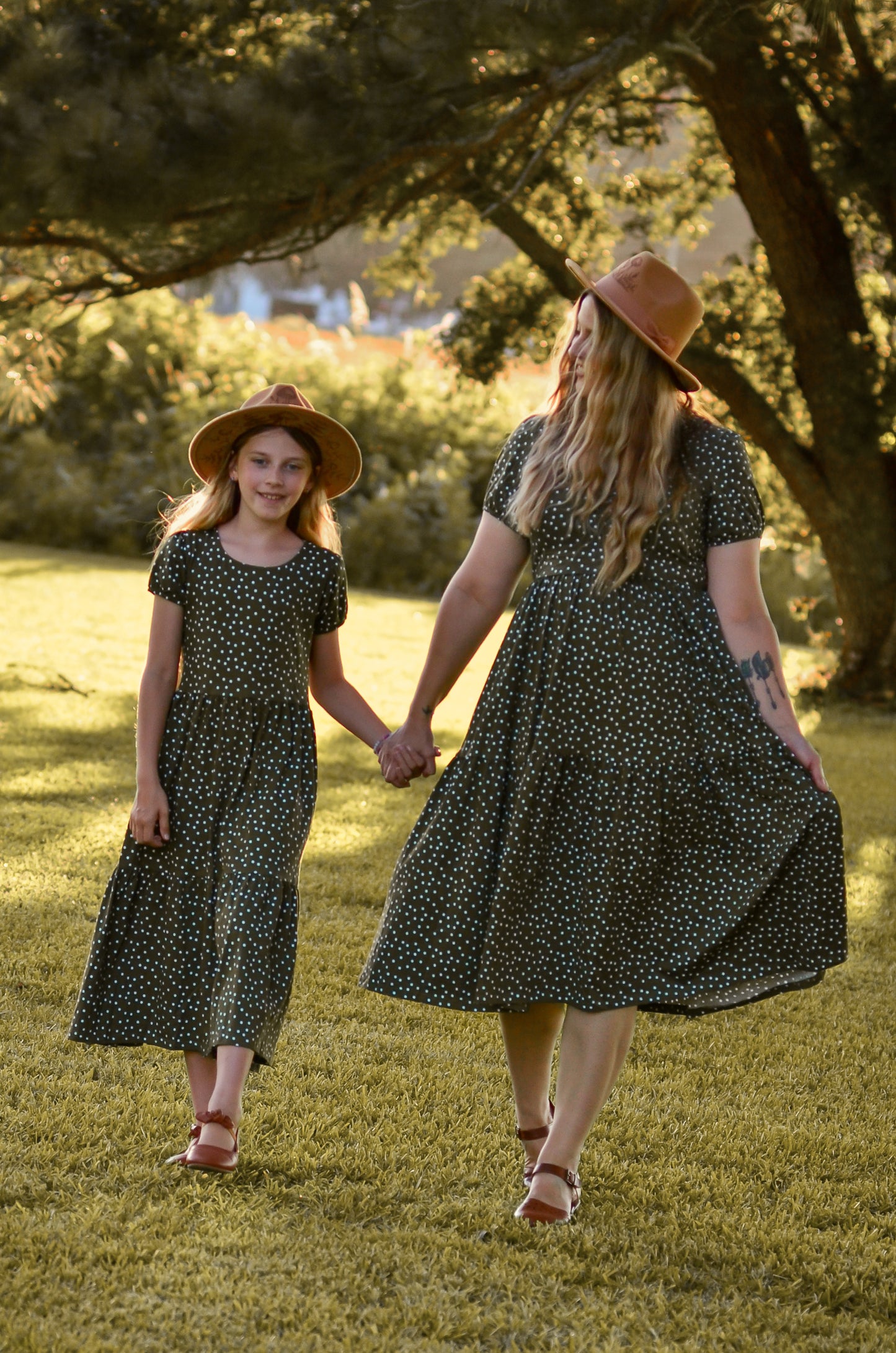 Olive Dots ~ Novella Dress