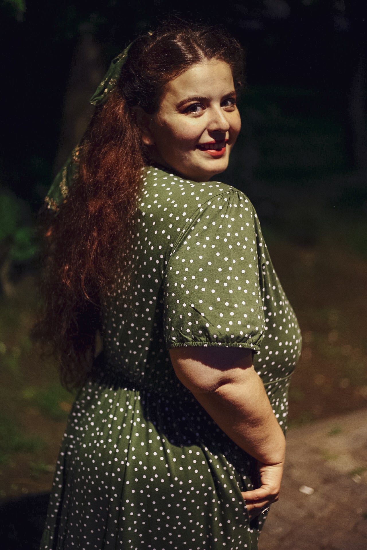 Olive Dots ~ Storybook Dress