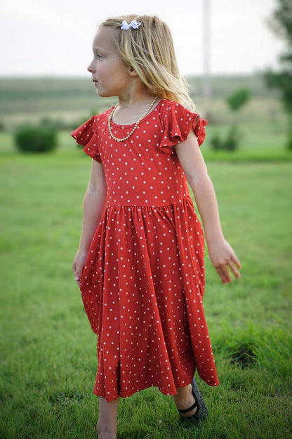 Persimmon Dots ~ Fairy-twirl Dress