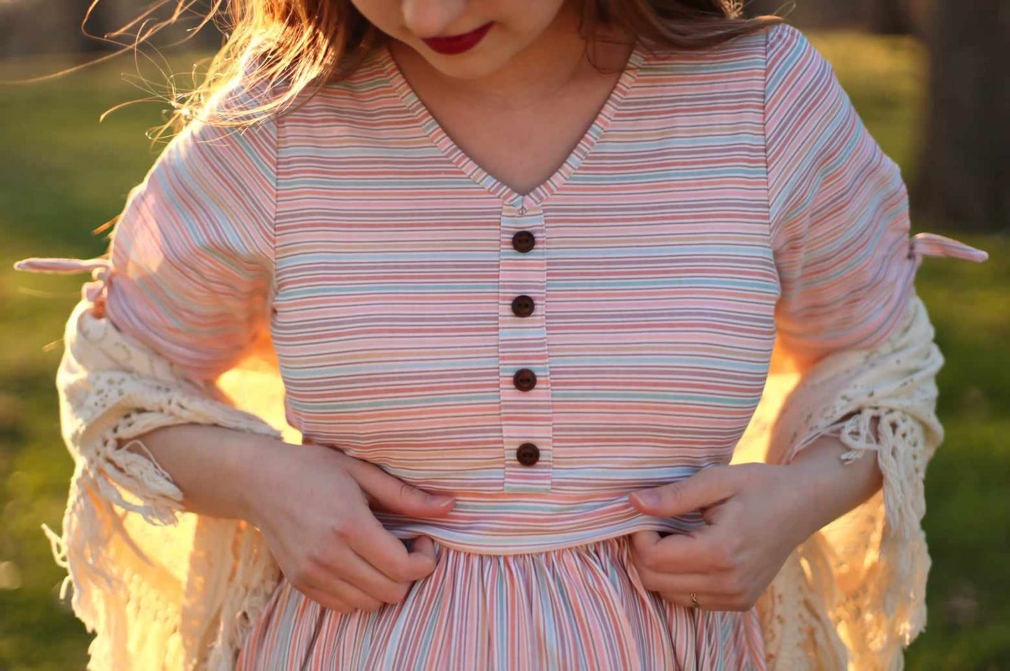 Pastel Pinstripes ~ Rowena Dress