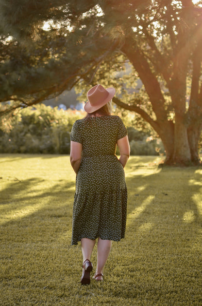 Olive Dots ~ Storybook Dress