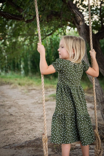 Olive Dots ~ Novella Dress