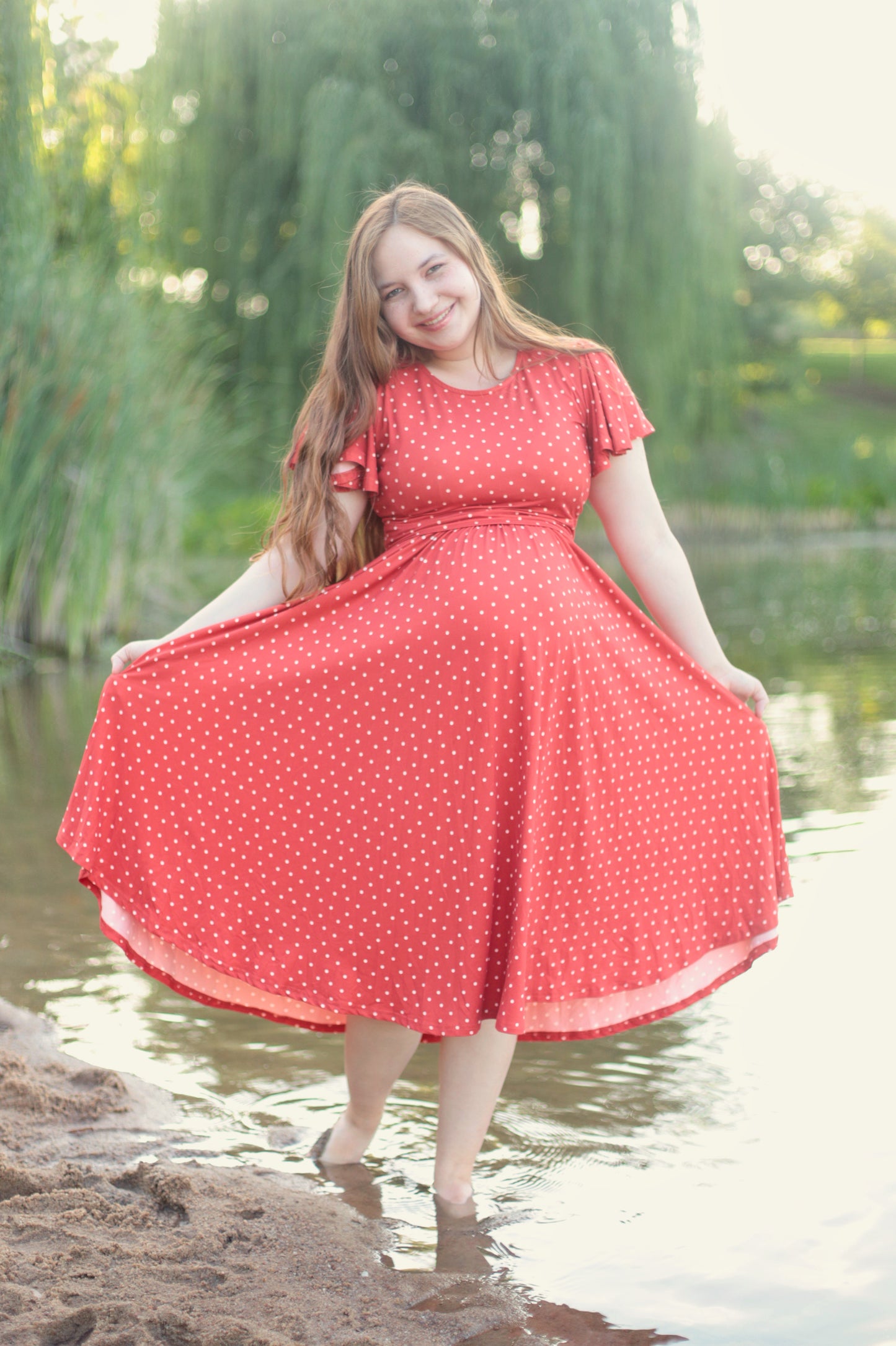 Persimmon Dots ~ Faye Dress