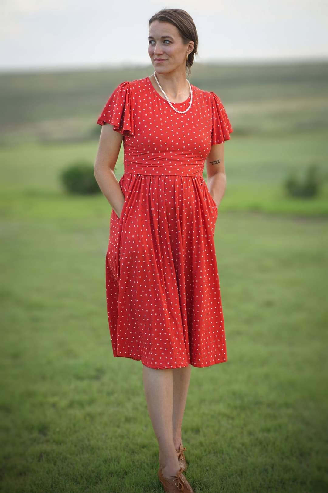 Persimmon Dots ~ Faye Dress