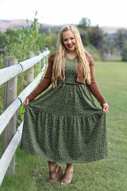 Olive Dots ~ Storybook Dress