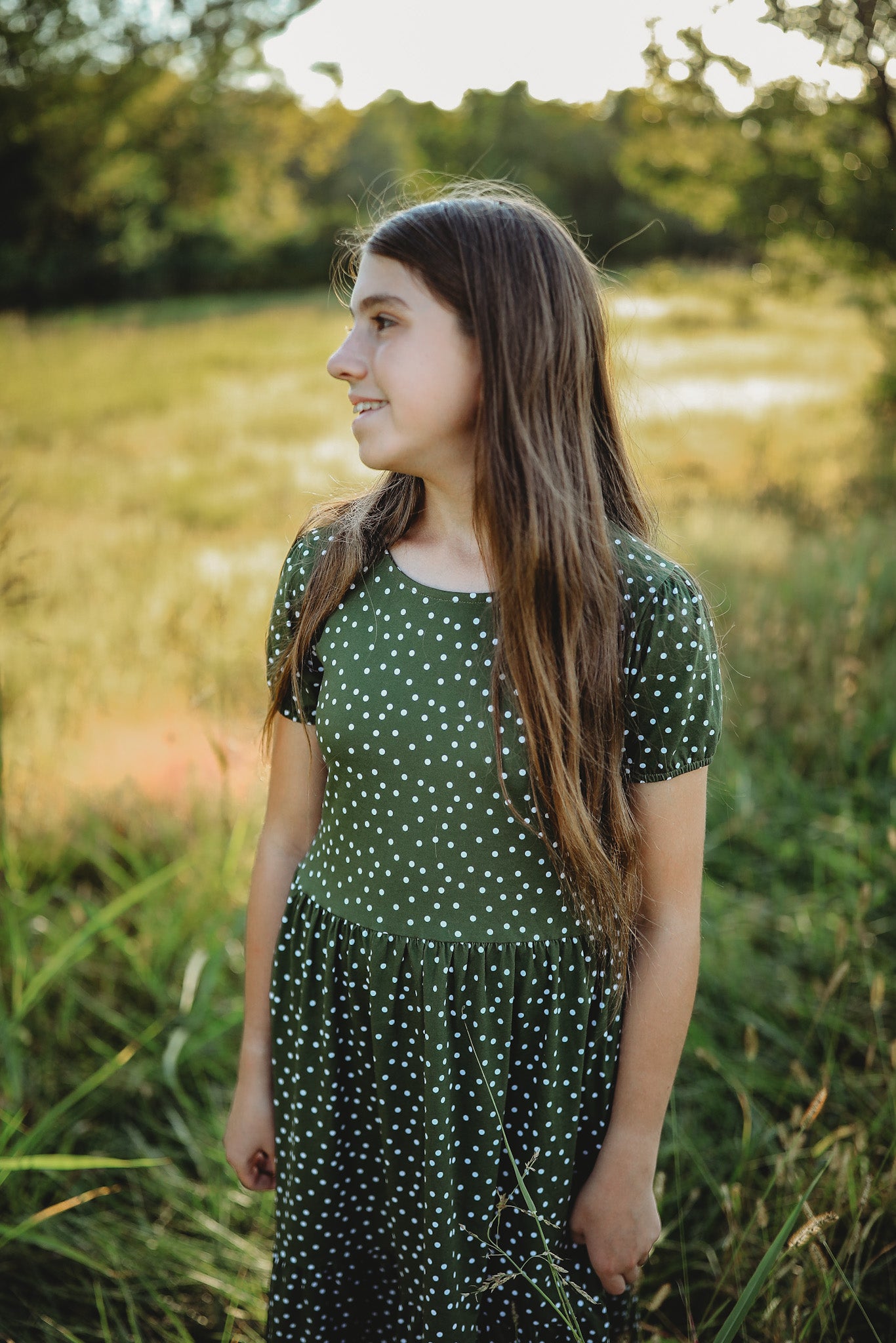 Olive Dots ~ Novella Dress