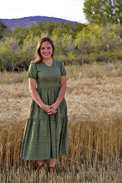 Olive Dots ~ Storybook Dress