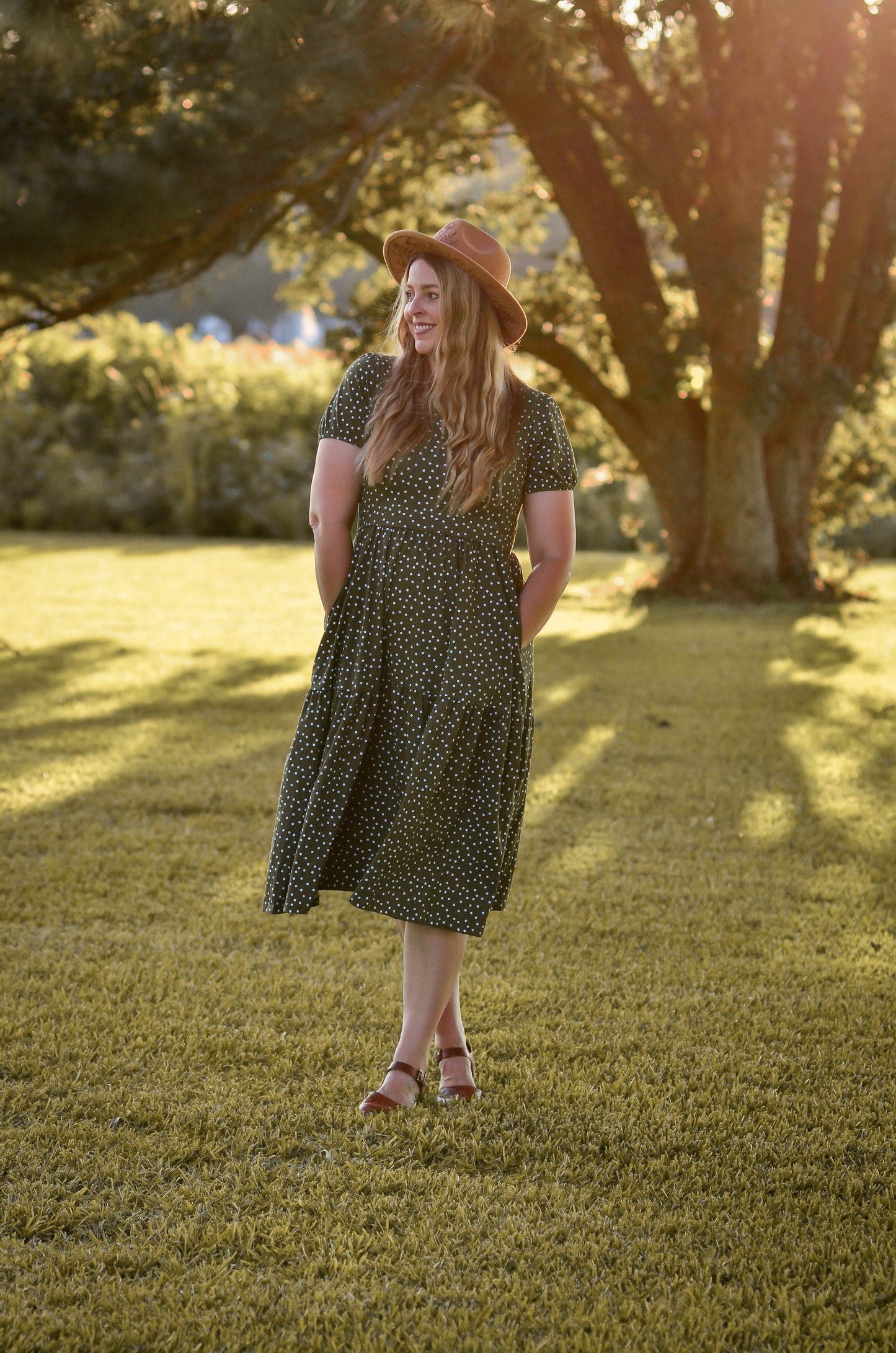 Olive Dots ~ Storybook Dress