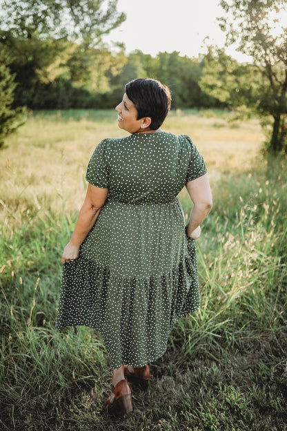 Olive Dots ~ Storybook Dress